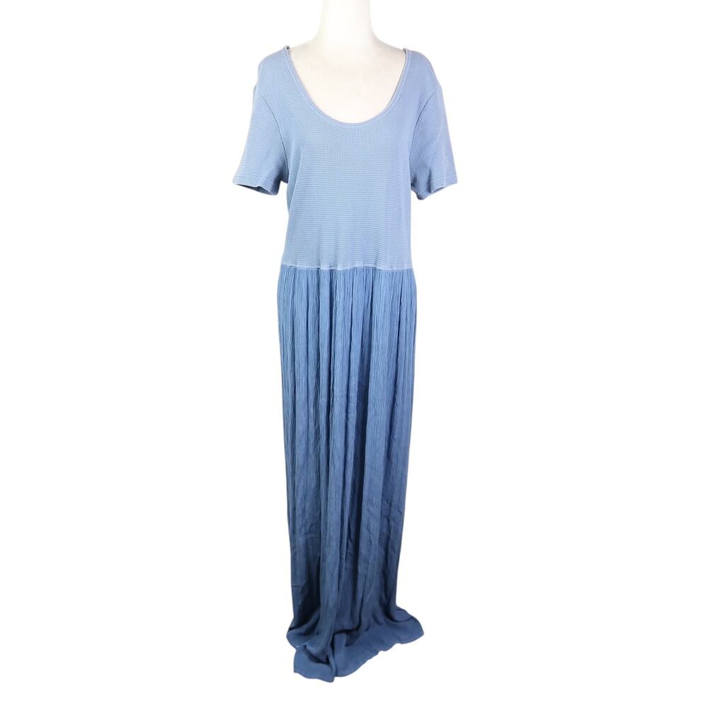 Vintage 90s Studio Ease Blue Long Maxi T-Shirt Dress 8